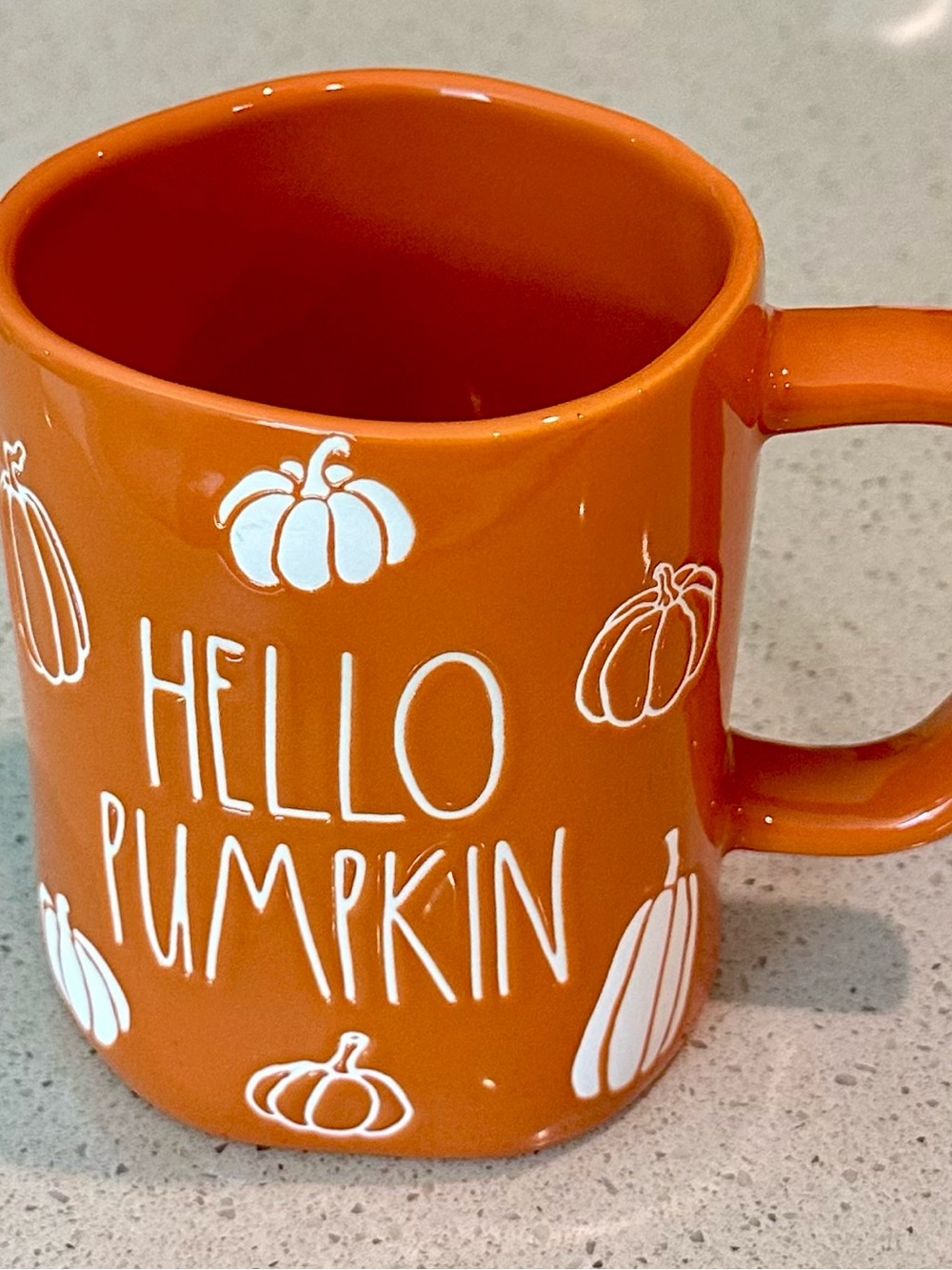 Rae Dunn Orange "Hello Pumpkin" Ceramic Mug